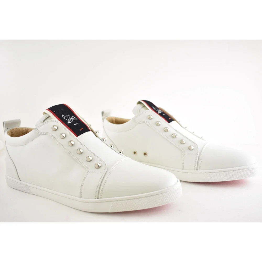 Christian Louboutin F.A.V Fique A Vontade White Leather Low Top Sneaker 45 12
